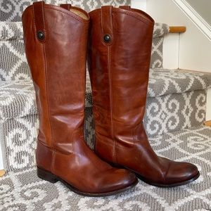 Frye all leather ladies boots.  The Melissa style with button at top
